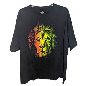 Rasta Lion Men's Reggae Tshirt size Men's 4X